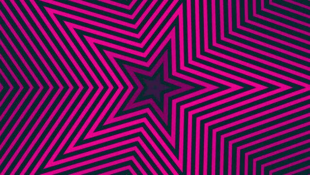 visual background. Star background 4k video with star pattern radio waves magenta red color animation.