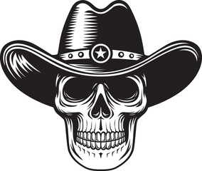 Skull and cowboy hat