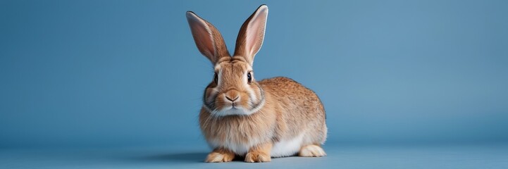 Obraz premium one Rabbit look front copy space with Blue background