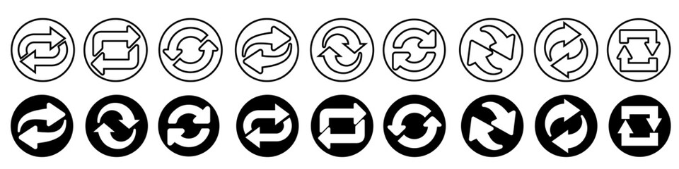 Reload icon vector set. Reset illustration sign collection. update symbol or logo.