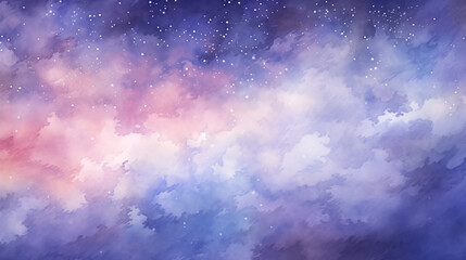 Obraz na płótnie Canvas Pastel Watercolor Nebula with Starfield