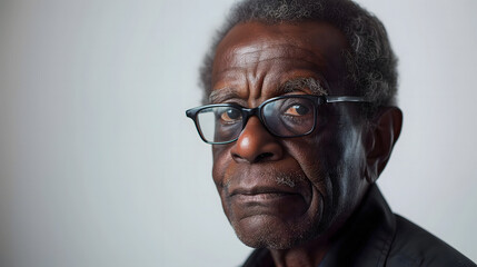 Le portrait d'un homme africain portant des lunettes.