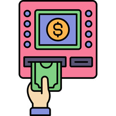 Atm Withdrawal icon which can easily edit and modify

