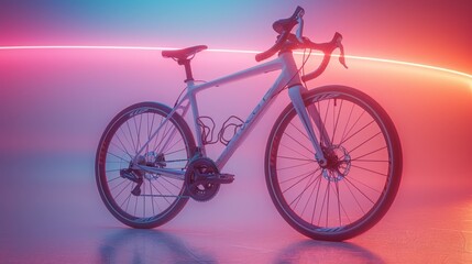 Neon lights with the bicycle.