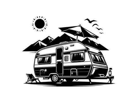 Caravan Comfort: Vector Illustrations for Camping Adventures