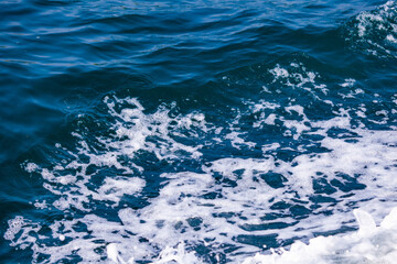 Blue sea waves in the ocean. Stormy winds at sea. horror concept The brutality of the sea.
