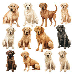Labrador Clipart  isolated on white background