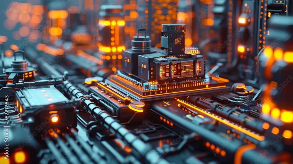 Poster dive into the industrial iot, optimized factory automation and data management