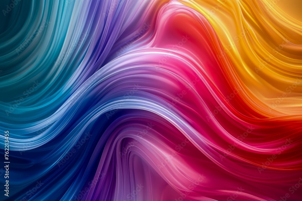 Aufkleber vibrant abstract colorful waves background - multicolored swirls and twisted rainbow textures for cr