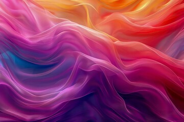 Obraz premium Vibrant Multicolor Abstract Silk Fabric Flowing Waves Background for Artistic Design Use