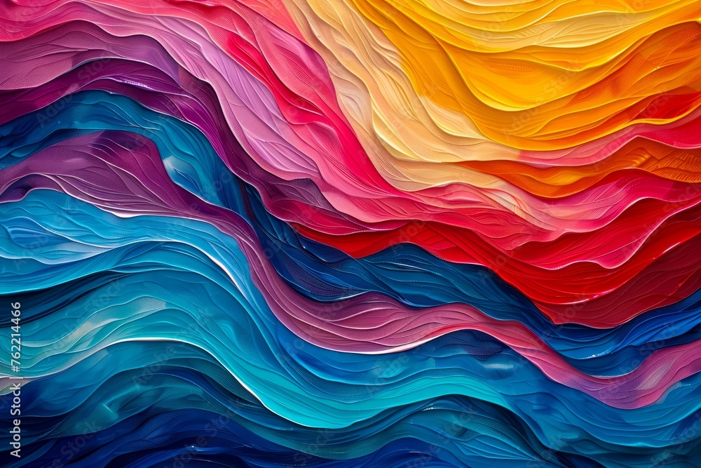 Aufkleber vibrant abstract wavy textures in a colorful spectrum, ideal for backgrounds and vivid design elemen
