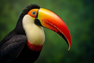 Foto auf Leinwand Sociable Tropical toucan. Forest jungle bird. Generate Ai © juliars