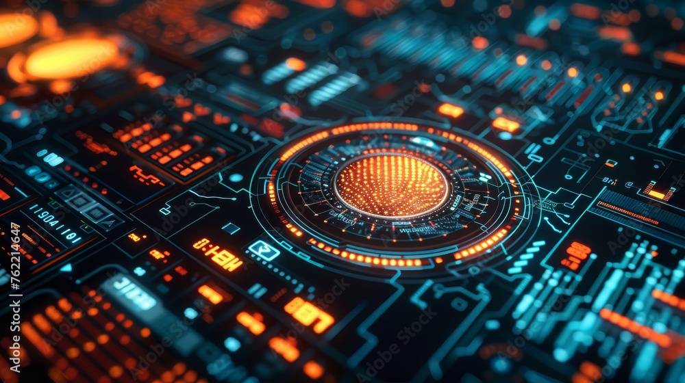 Poster cutting-edge security system combines biometric technology and advanced cybersecurity
