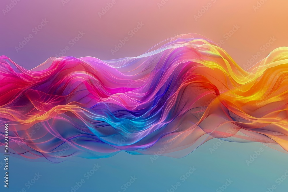 Poster vibrant abstract silk waves background with fluid colors transition for creative design use