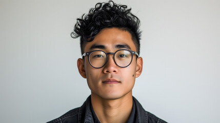 Un homme asiatique avec des lunettes.
