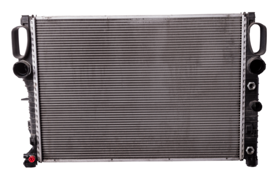 The cooling radiator is a metal heat exchanger inside filled with antifreeze. Rubber pipes are connected to it, which are mounted on the corresponding neck of the motor. Repair in the workshop.