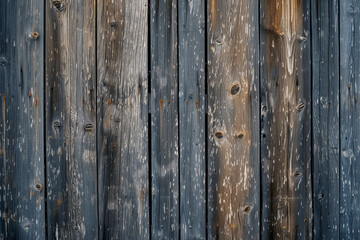 Fototapeta premium Weathered wooden planks with peeling blue paint, textured background. Vintage wood paneling concept for design and print. Rustic and distressed wood surface with history and character