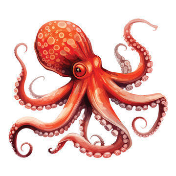 Octopus Clipart clipart isolated on white background
