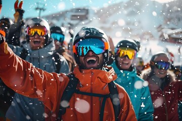 Skiers having a great time at après ski party and enjoying the après ski activities at ski resort. Concept Ski Resort Fun, Après Ski Party, Skiing Adventures, Winter Activities, Mountain Getaway