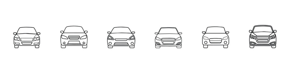 Car icons set, Car icon. Car vector icon Isolated simple front car,