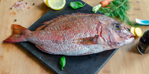 Fresh sea bream rouge