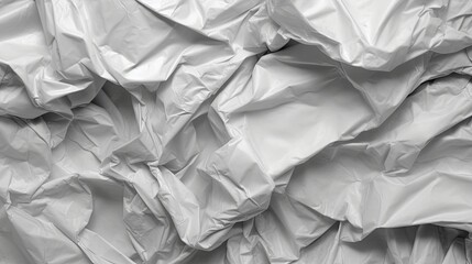 Obraz premium Crinkled White Plastic Texture. Generative AI