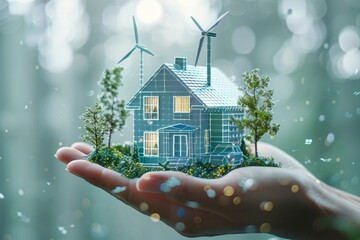 Explore Boathouse Charm with Electric Mobility, Energy Conservation Techniques, and Solar Power Installations for Sustainable Living - obrazy, fototapety, plakaty
