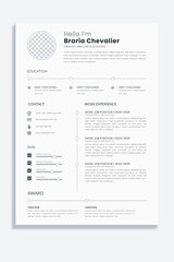 Resume Template with Photo, Professional Resume Template for Word And Pages, Clean CV Template with