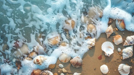 Fototapeta na wymiar Peaceful Seashells and Rocky Pebbles Collage
