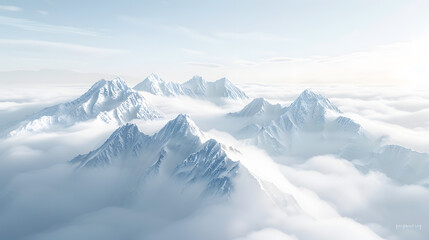 Fototapeta na wymiar Mountains in the clouds. Panoramic view