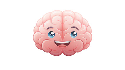 Obraz premium Happy Cartoon Brain Illustration