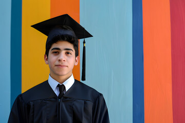 Junge High School Absolventen feiern ihren Abschluss