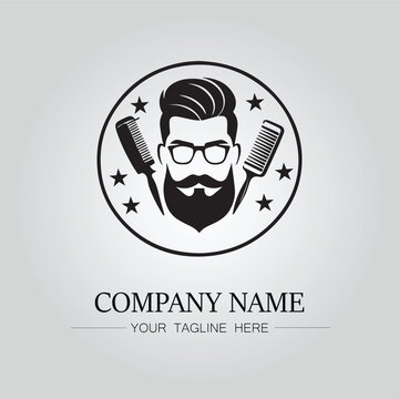 Barbershop logo company black and white vector image
