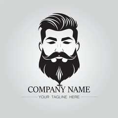 Barbershop logo company black and white vector image