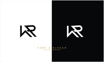 RW, WR, W, R, Abstract letters Logo Monogram
