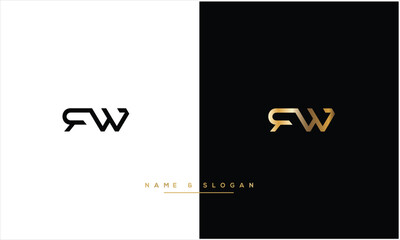 RW, WR, W, R, Abstract letters Logo Monogram