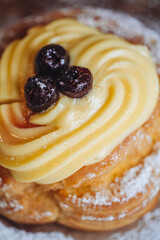 Zeppola, a traditional italian pastry for Father's day
