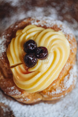 Zeppola, a traditional italian pastry for Father's day