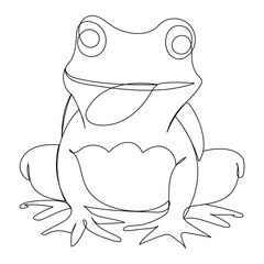 Vector frog line art drawing illustration