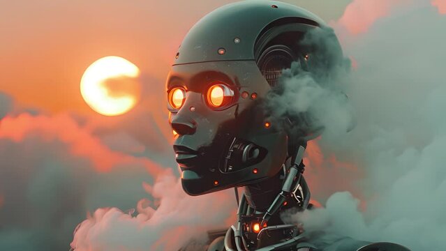 白い煙とロボットの顔,Generative AI 