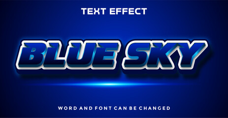 Blue sky editable text effect