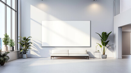 A clean, white frame rests against a modern, textured background