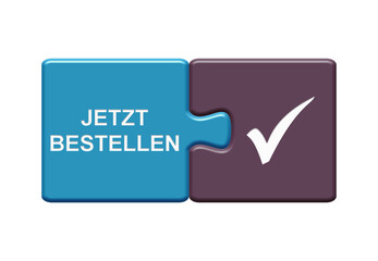 Puzlle Button aus zwei Teilen mit Häkchen: Jetzt bestellen