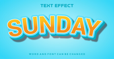 Sunday editable text effect