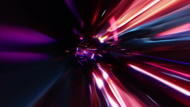 Abstract loop hitech digital in futuristic sci-fi virtual reality tunnel  background.4K 3D Loop colorful Sci-Fi space travel background concept. 