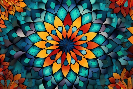 Timeless Zelij pattern. Art design star. Generate Ai