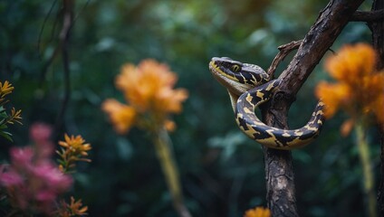 Fototapeta premium snake in a tree