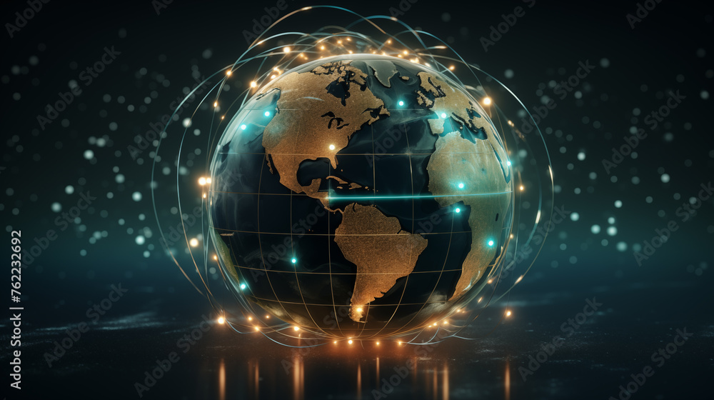 Poster digital global connectivity ai generated background image