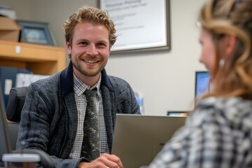 Assisting a Co-worker with Benefits Enrollment: A HR Professional's Role. Concept Employee benefits, Benefits enrollment process, HR professional responsibilities, Co-worker assistance