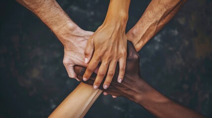 diverse hands holding each other in unity, symbolizing tolerance and acceptance.